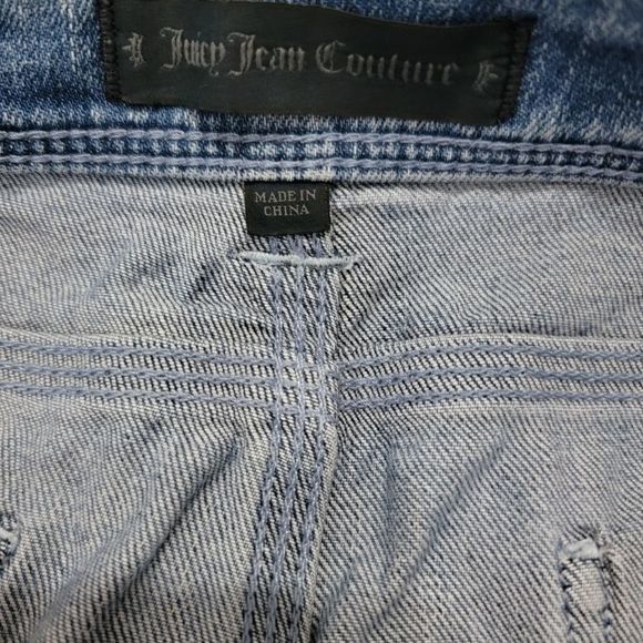 Juicy couture cut off jean shorts high rise size 28 button fly - Picture 5 of 6